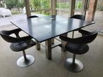 tafel met 4 draaistoelen, 100 tot 150 cm, 100 tot 150 cm, Modern, Gebruikt
