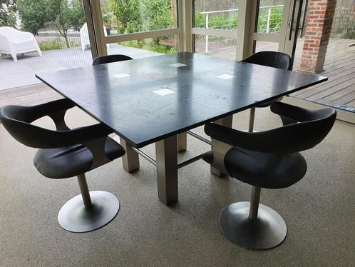tafel met 4 draaistoelen, Huis en Inrichting, Tafels | Eettafels, Gebruikt, 100 tot 150 cm, 100 tot 150 cm, Vijf personen of meer