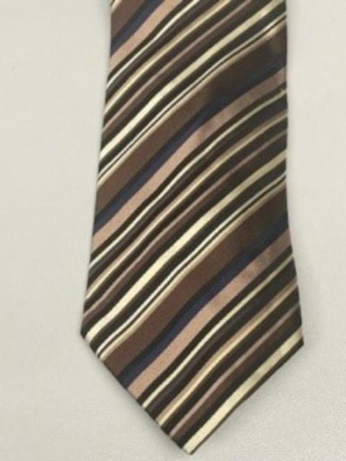 Feestelijke zijden das - plastron (geel-bruin-blauw) NIEUW, Kleding | Heren, Stropdassen, Nieuw, Met patroon, Overige kleuren