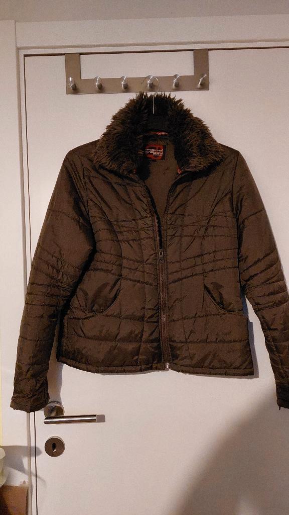 Gewatteerde jas M, Kleding | Dames, Jassen | Winter, Gedragen, Maat 38/40 (M), Bruin, Ophalen of Verzenden