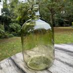 een grote groene glazen kruik/demijohn met oor (handvat), Huis en Inrichting, Ophalen of Verzenden, Gebruikt