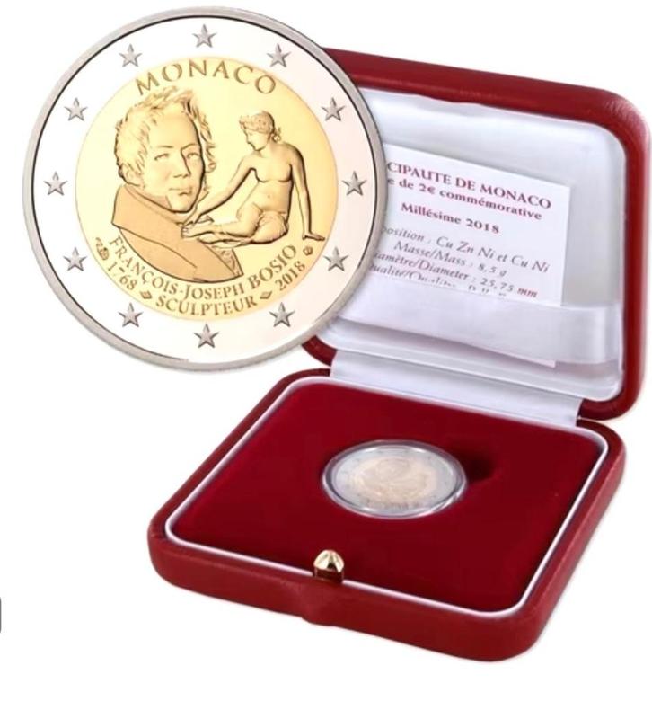 2€ Monaco 2018 BOSIO proof, Postzegels en Munten, Munten | Europa | Euromunten, Losse munt, 2 euro, Monaco, Ophalen of Verzenden