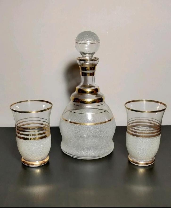 Art-déco karaf met glazen Booms glas, Antiek en Kunst, Antiek | Glaswerk en Kristal, Ophalen of Verzenden