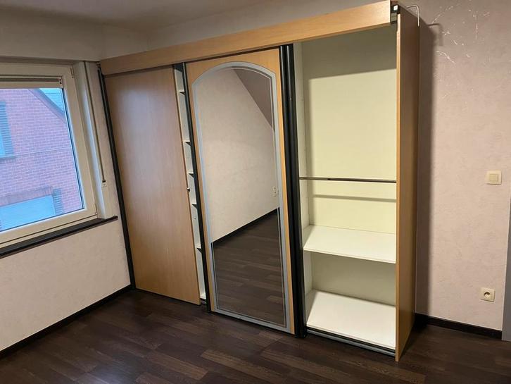kleerkast met schuifdeuren en spiegel (zelf af te breken), Huis en Inrichting, Kasten | Kleerkasten, Gebruikt, 200 cm of meer