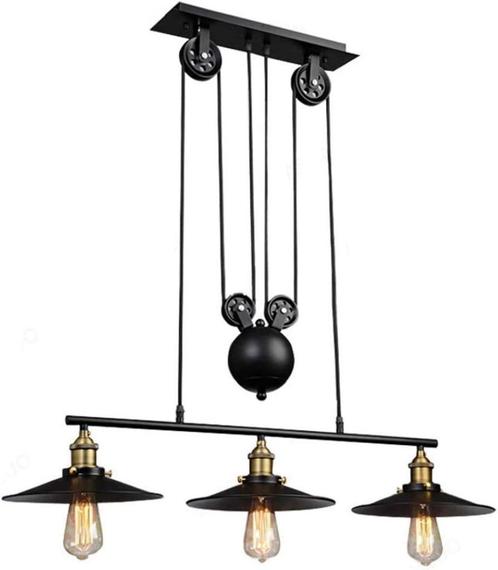 Hanglamp/Plafondlamp 3 delig | Verstelbaar | Retro | max. 15, Huis en Inrichting, Lampen | Plafondlampen, Nieuw, Metaal, Ophalen of Verzenden