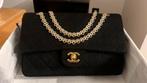 Vintage Chanel timeless flap bag 24k gold plated hardware, Ophalen