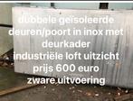 dubbele industriele deur in inox loft stijl, Ophalen, Zo goed als nieuw