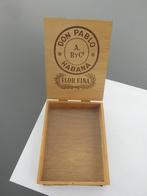 Oude houten kist DON PABLO HABANA cigarillo's ", Antiek en Kunst, Ophalen of Verzenden