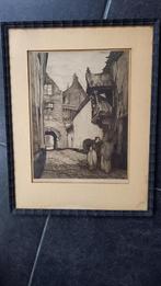 Ets - Twee vrouwen in een steeg, Antiquités & Art, Art | Eaux-fortes & Gravures, Enlèvement