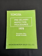 Cahier d'atelier sur les procédures de livraison Toyota 1978, Enlèvement ou Envoi