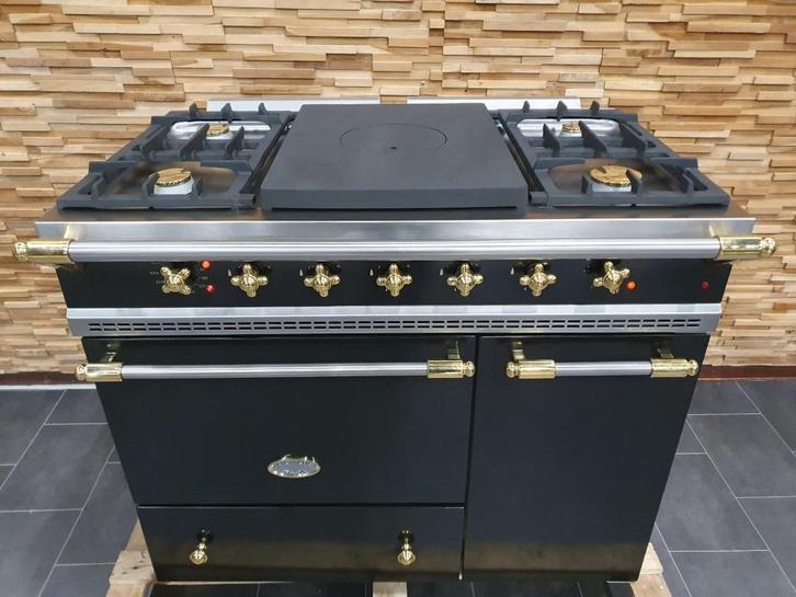 🔥Luxe Lacanche Fornuis 100cm zwart + messing Coupe de Fue, Elektronische apparatuur, Fornuizen, Zo goed als nieuw, Vrijstaand