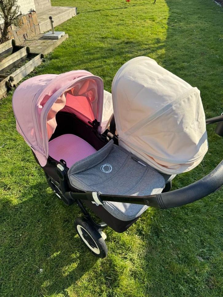 Bugaboo donkey twin buggy, Kinderen en Baby's, Buggy's, Gebruikt, Overige merken, Duomodel, Regenhoes, Verstelbare rugleuning