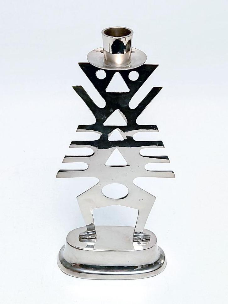 kandelaar etnisch skelet, Huis en Inrichting, Woonaccessoires | Kandelaars en Kaarsen, Gebruikt, Kandelaar, 25 tot 50 cm, Metaal