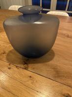 Blauwe glazen vaas, Moins de 50 cm, Enlèvement ou Envoi, Verre, Utilisé
