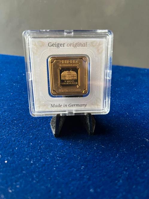 Goud baar Geiger 10 gram, Postzegels en Munten, Edelmetalen en Baren, Goud, Ophalen of Verzenden