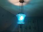 Blauwe glazen hanglamp, Comme neuf, Enlèvement