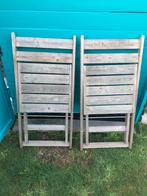 2 authentieke houten klapstoelen (ook voor tuin)prijs/stuk, Enlèvement ou Envoi, Comme neuf, Bois, Pliant