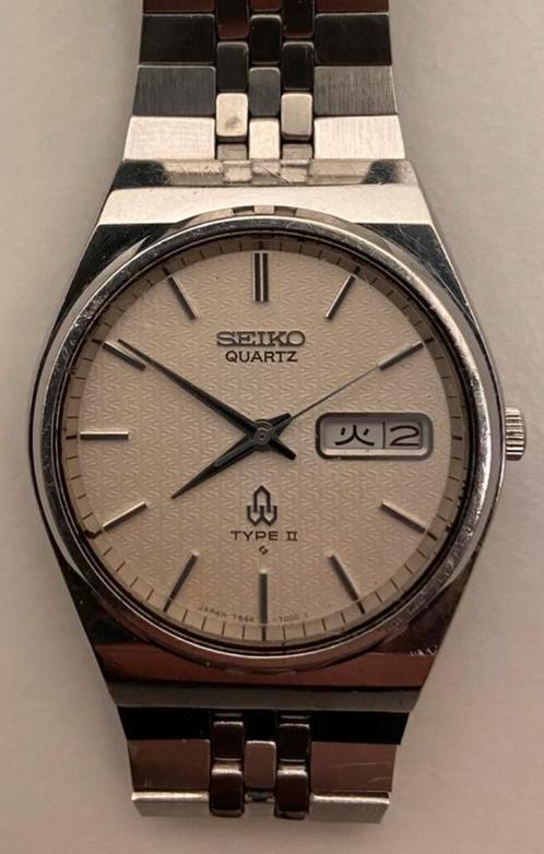 Seiko quartz type 2 1970 JDM, Handtassen en Accessoires, Horloges | Heren, Zo goed als nieuw, Polshorloge, Seiko, Staal, Staal