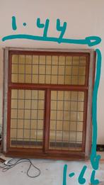 houten kozijn met glas in lood, Ophalen, Gebruikt, Glas in lood