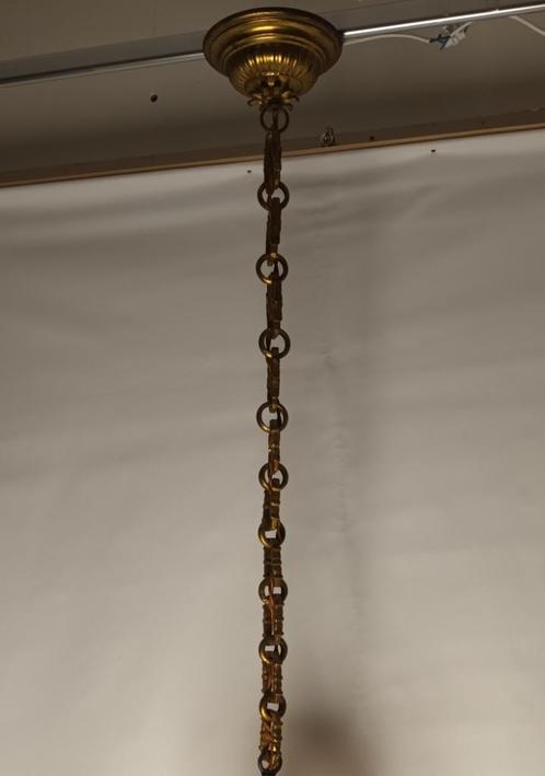 Barokke, vergulde ketting/plafondkap luchter - OPRUIMING!, Antiek en Kunst, Antiek | Verlichting, Ophalen of Verzenden