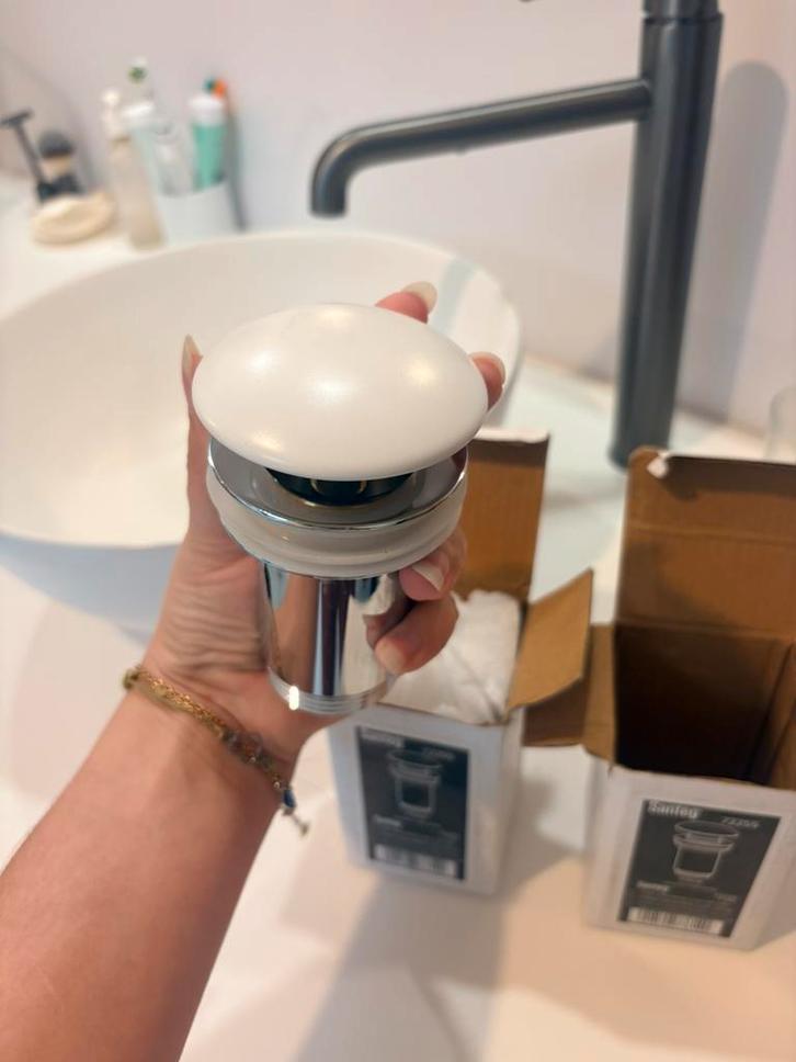 Santeg Pop-up zeef, Huis en Inrichting, Badkamer | Badtextiel en Accessoires, Nieuw, Wit, Ophalen of Verzenden