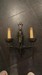 Zeer oude wandlamp in brons en smeedijzer, Ophalen of Verzenden, Zo goed als nieuw, Metaal