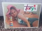 Tory's Fruit Juice Huy reclamebord, Ophalen of Verzenden, Zo goed als nieuw, Reclamebord