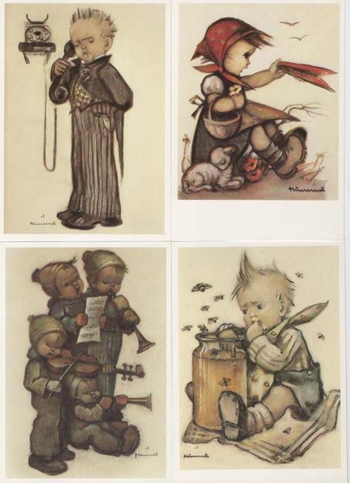 Originele Hummel postkaarten – verschillende tekeningen, Verzamelen, Foto's en Prenten, Zo goed als nieuw, Prent, Kind, 1980 tot heden