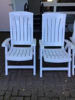 Vier zeer stevige terrasstoelen, Tuin en Terras, Ophalen, Gebruikt, Kunststof, Verstelbaar