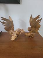 Paire de coqs de combat massif en laiton, Collections, Enlèvement ou Envoi