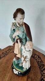 Antiek religieus beeld H. Jozef met Jezus 46,5 cm, Antiek en Kunst, Antiek | Religieuze voorwerpen, Ophalen of Verzenden