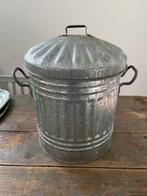 ZINKEN VUILNISBAK MET DEKSEL KLEIN MODEL ZINK KEUKEN, Ophalen of Verzenden, Gebruikt, Metaal, Minder dan 50 cm