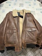 Bruine leren bomberjas River Woods met bontkraag, Kleding | Heren, Ophalen, Zo goed als nieuw