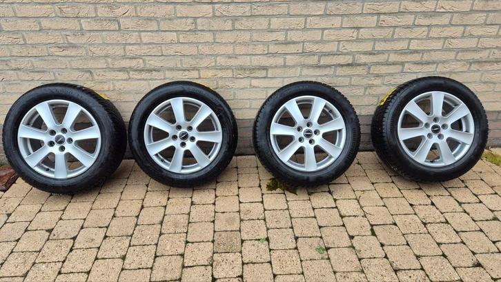 17'' Aluminium Borbet velgen (voor Audi) met winterbanden, Auto-onderdelen, Banden en Velgen, Band(en), Winterbanden, Gebruikt