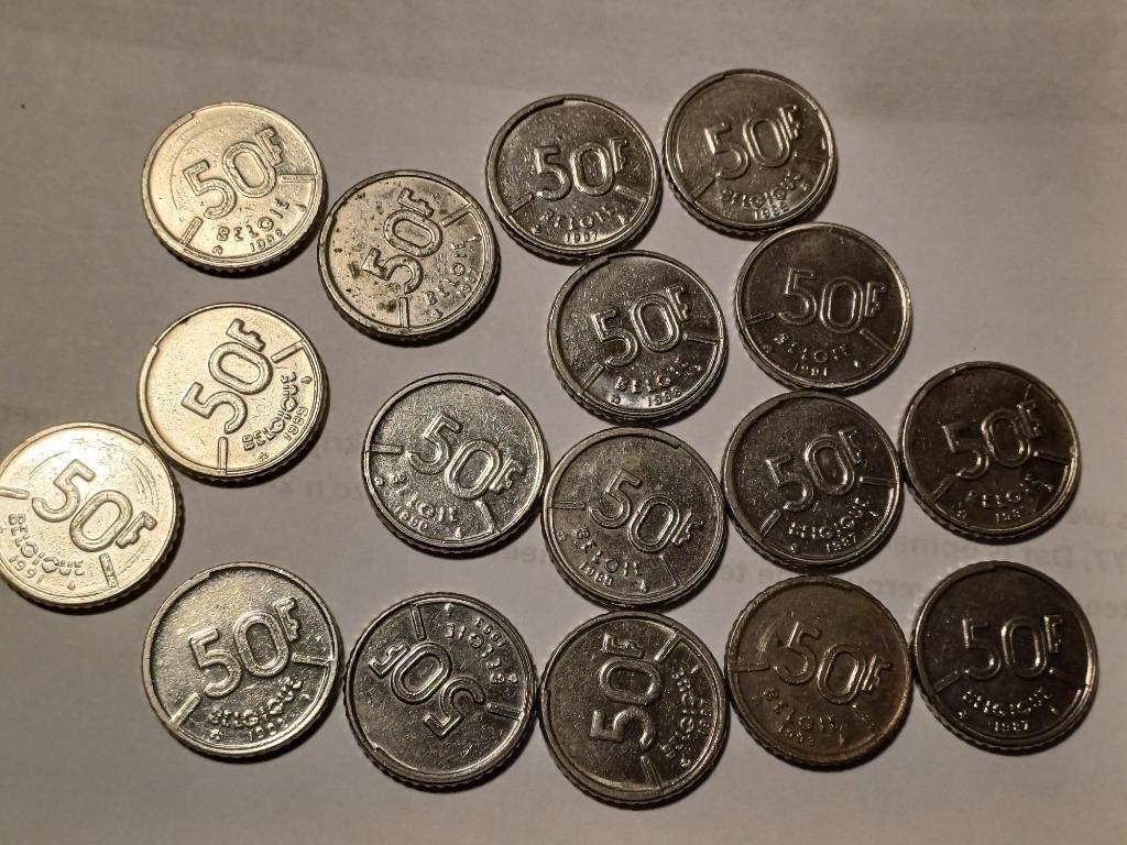 50 frank - 17 munten  ( Boudewijn), Postzegels en Munten, Munten | België, Ophalen of Verzenden
