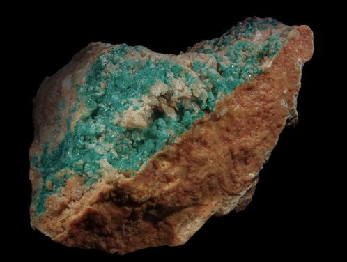 DIOPTAAS op KWARTS uit Kaokoveld, Namibië., Verzamelen, Mineralen en Fossielen, Mineraal, Ophalen of Verzenden