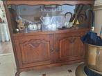 Vintage vitrinekast in massief eik – met glas en opbergruimt, Huis en Inrichting, Kasten | Vitrinekasten, Ophalen, 100 tot 150 cm