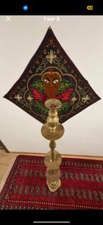 Chandelier laiton 142 cm, Antiek en Kunst, Ophalen, Overige materialen