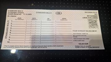 Ticket 10 voyages SNCB beschikbaar voor biedingen