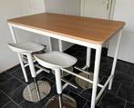 Bar - vergader - hoge tafel + 4 stoelen, Huis en Inrichting, Ophalen, Zo goed als nieuw