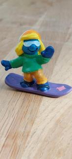 20453 Snowboard smurfin, Ophalen of Verzenden, Zo goed als nieuw, Smurfin, Poppetje, Figuurtje of Knuffel