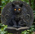 Vintage rond metalen bord Magische zwarte kat (20cm) € 15,00, Ophalen of Verzenden, Nieuw