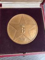 Bronzen medaille Bezoek Koning Boudewijn Congo 1955, Postzegels en Munten, Ophalen of Verzenden, Brons