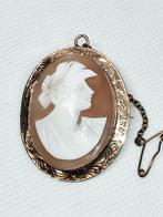 Antieke gouden cameo broche , England, Handtassen en Accessoires, Antieke sieraden, Ophalen of Verzenden, Goud, Broche