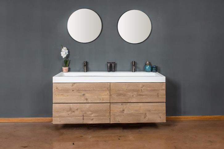 Solden: Badkamermeubel | Grote wasbak | 160 cm | incl.kranen, Huis en Inrichting, Badkamer | Badkamermeubels, Nieuw, Wasbak of Wastafel