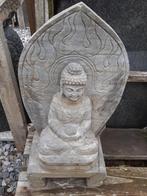 Bouddha en pierre bleue sur socle, Comme neuf, Enlèvement