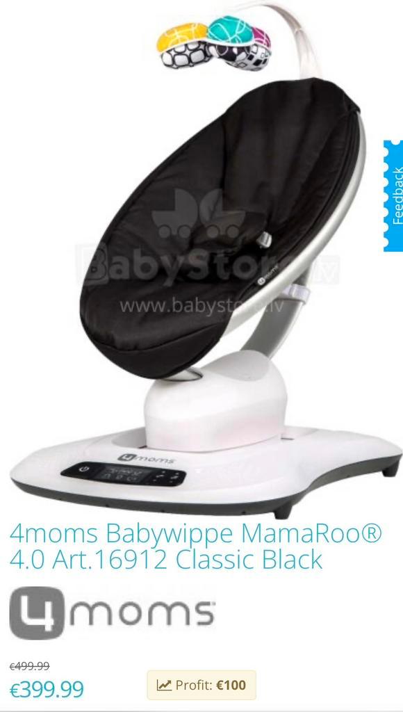 4moms wipstoel Mamaroo - classic black €95, Enfants & Bébés, Relax bébé, Utilisé, Chaise rebondissante, Enlèvement