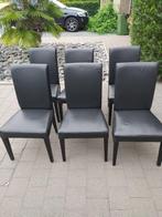 Eetkamerstoelen, Huis en Inrichting, Ophalen, Zwart, Leer, Zo goed als nieuw