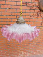 Mooie opaline gekartelde hanglamp vintage 1955 4 stuks per, Ophalen of Verzenden, Zo goed als nieuw