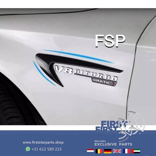Mercedes AMG ZIJSCHERM AERO LOGO SET ZWART W176 W177 W205 W1, Auto-onderdelen, Carrosserie, Mercedes-Benz, Gebruikt, Ophalen of Verzenden